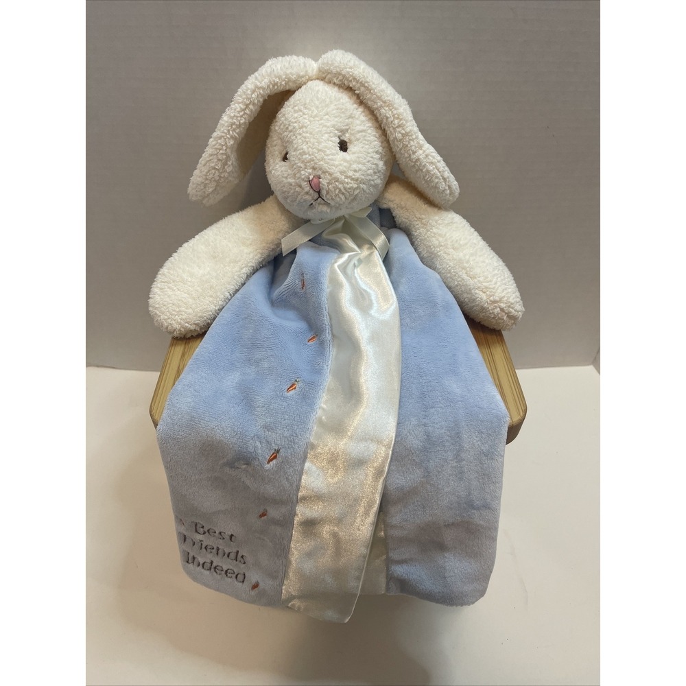 Bunnies by the Bay Bunny Plush Lovey Best Friends‎ Indeed Satin Blue Stuffy